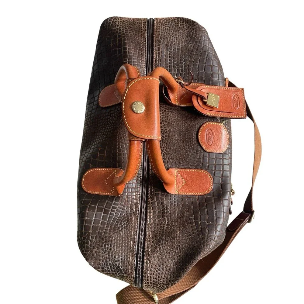 Bric Bag My SafariCargo Duffle Crocodile-Embossed Leather Imported Quiet Luxury